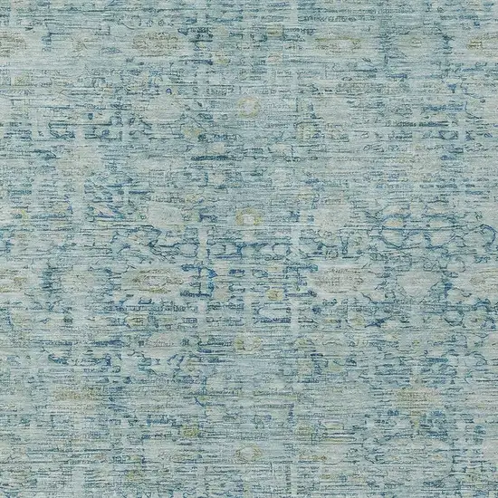 Blue And Ivory Oriental Washable Indoor Outdoor Area Rug Photo 4