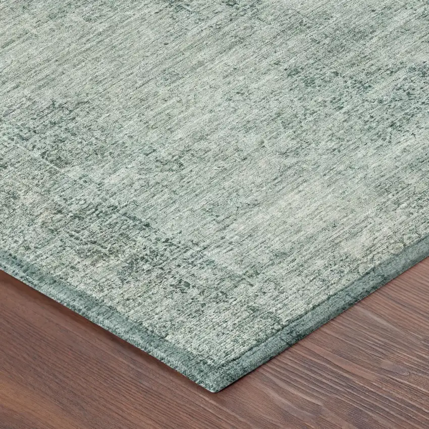Blue And Ivory Oriental Washable Indoor Outdoor Area Rug Photo 5