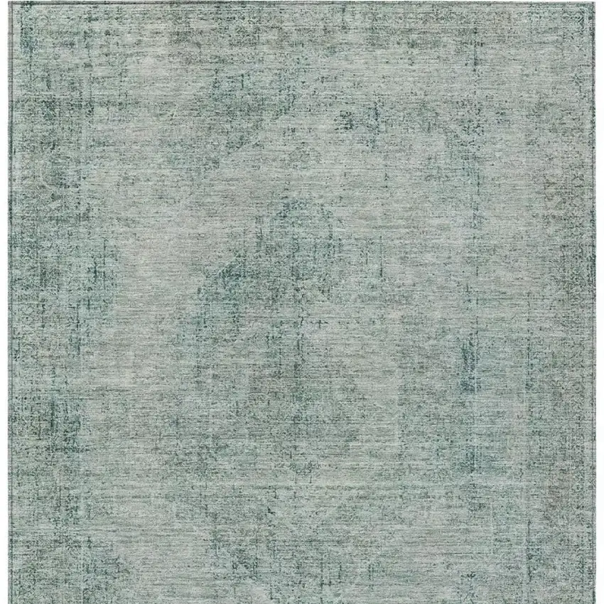 Blue And Ivory Oriental Washable Indoor Outdoor Area Rug Photo 3