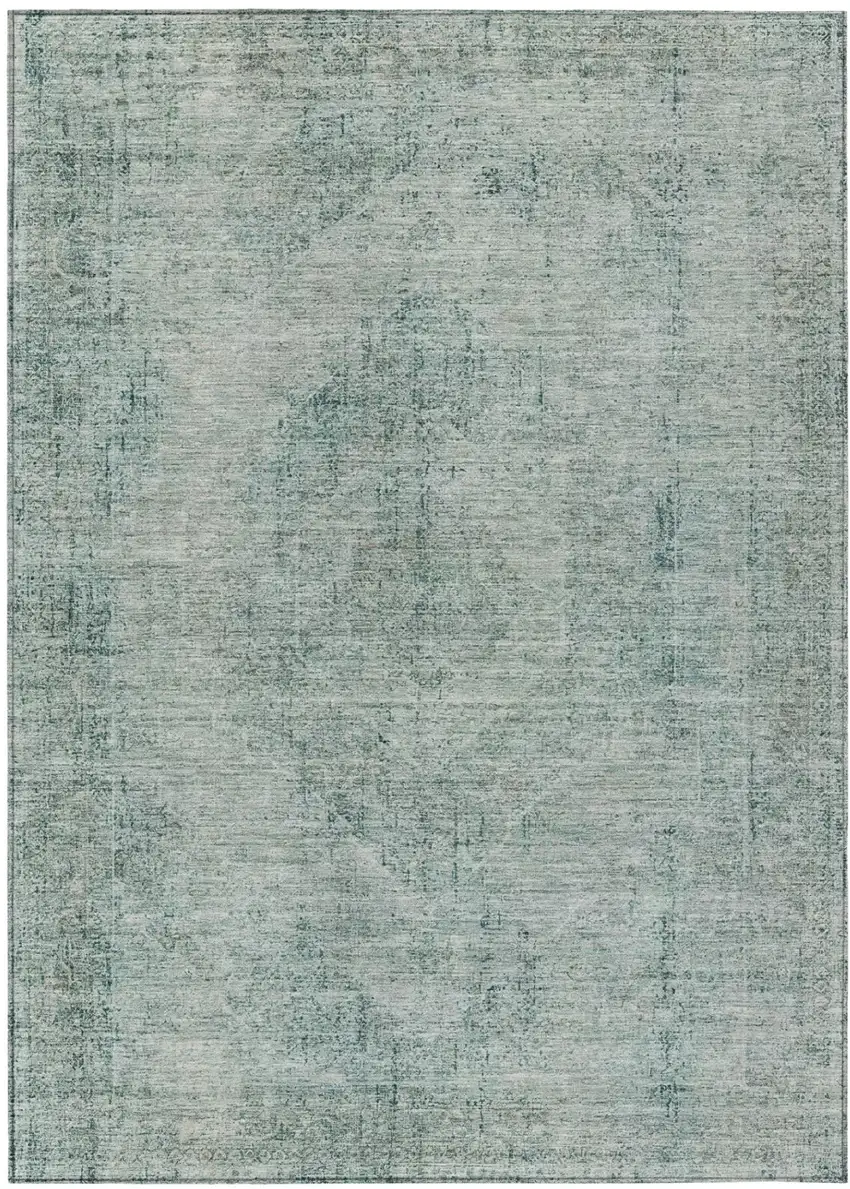 Blue And Ivory Oriental Washable Indoor Outdoor Area Rug Photo 2