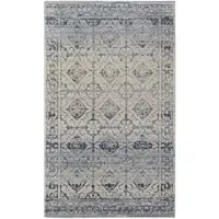 Photo of Blue And Ivory Power Loom Distressed Area Rug