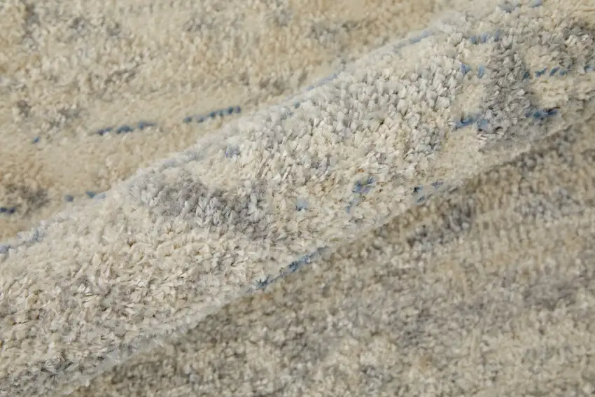 Blue And Ivory Power Loom Distressed Area Rug Photo 9