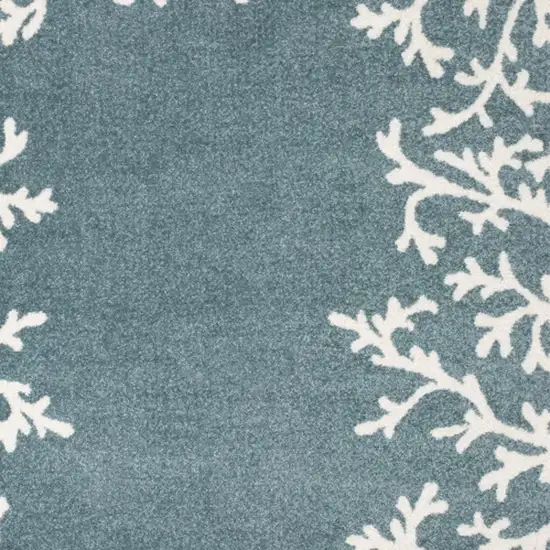 Blue And Ivory Seashell and Coral Area Rug Photo 3