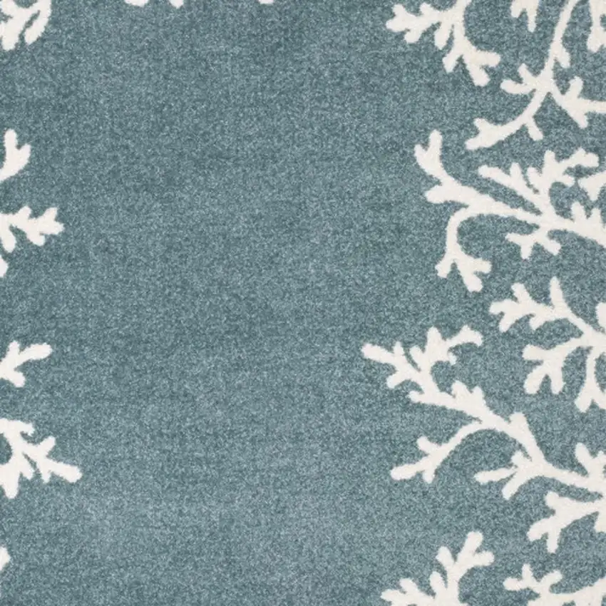 Blue And Ivory Seashell and Coral Area Rug Photo 3