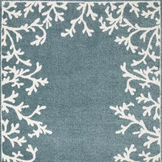Blue And Ivory Seashell and Coral Area Rug Photo 4