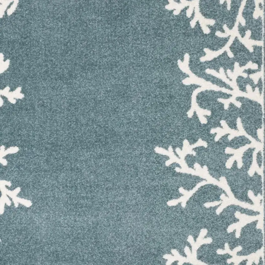 Blue And Ivory Seashell and Coral Area Rug Photo 3