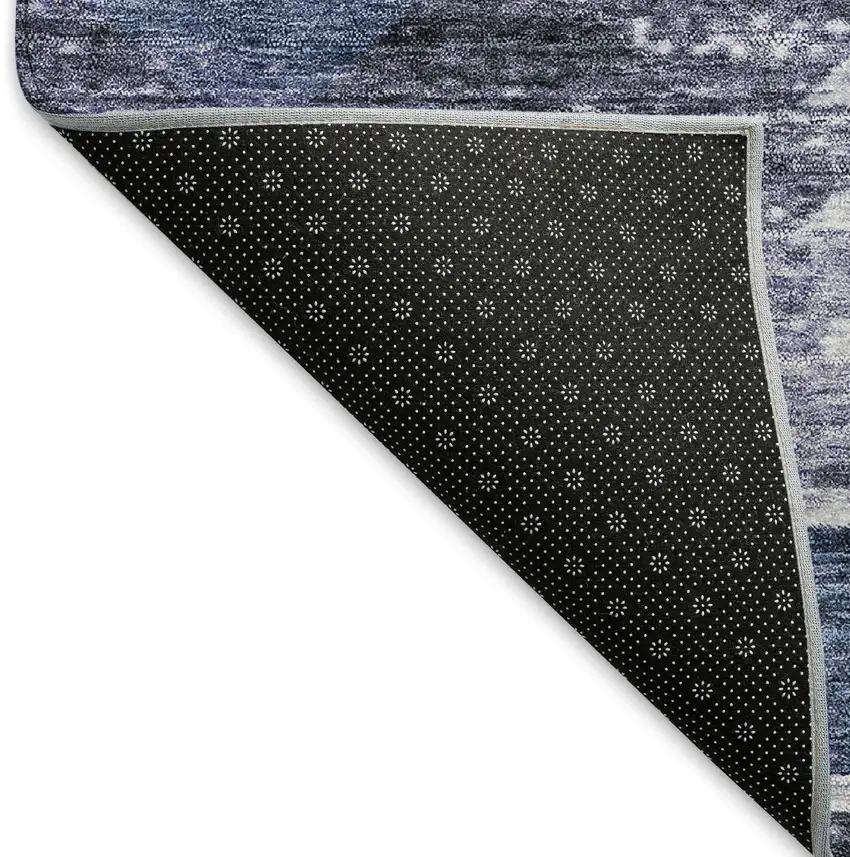 Blue And Ivory Southwestern Washable Area Rug With UV Protection Photo 7