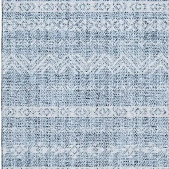Blue And Ivory Southwestern Washable Area Rug With UV Protection Photo 4