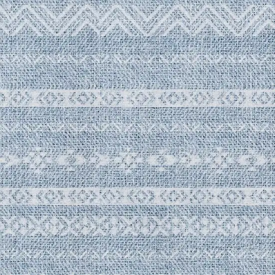 Blue And Ivory Southwestern Washable Area Rug With UV Protection Photo 3