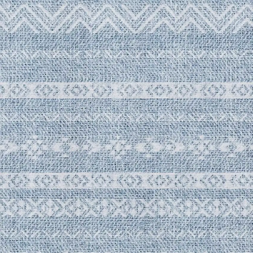 Blue And Ivory Southwestern Washable Area Rug With UV Protection Photo 3