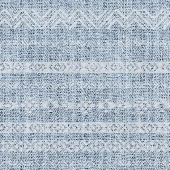 Blue And Ivory Southwestern Washable Area Rug With UV Protection Photo 3
