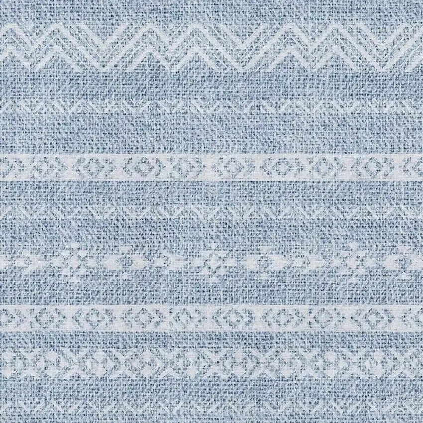 Blue And Ivory Southwestern Washable Area Rug With UV Protection Photo 3