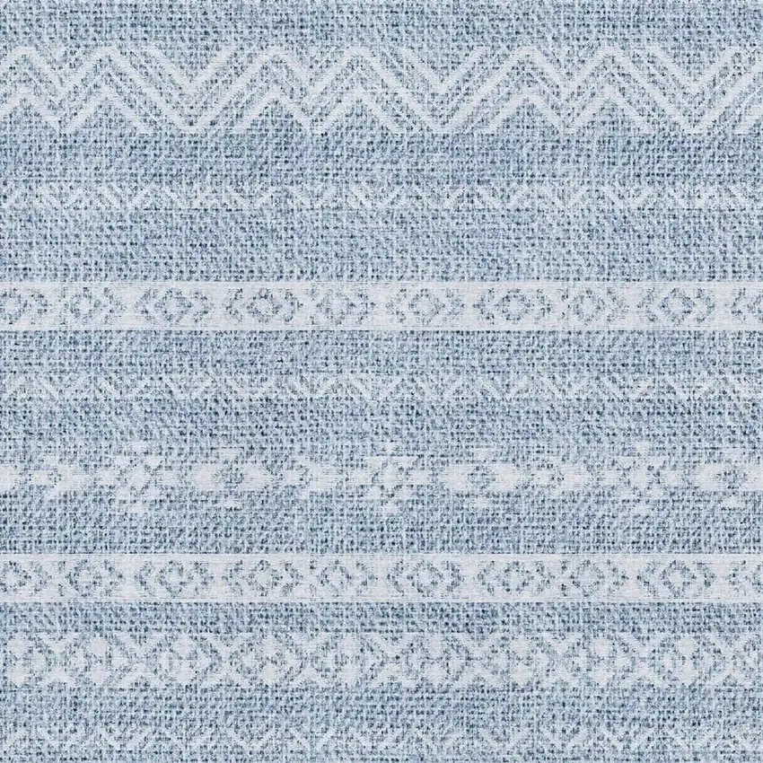 Blue And Ivory Southwestern Washable Area Rug With UV Protection Photo 3