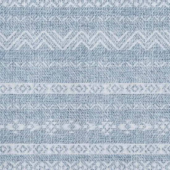 Blue And Ivory Southwestern Washable Area Rug With UV Protection Photo 3
