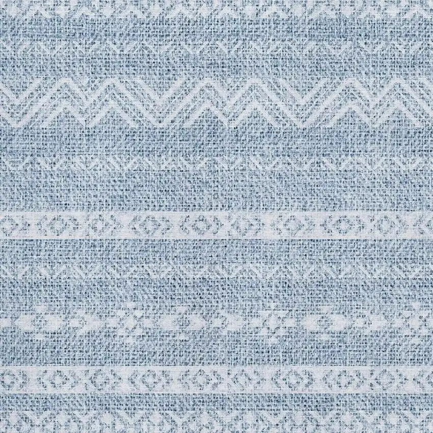 Blue And Ivory Southwestern Washable Area Rug With UV Protection Photo 3