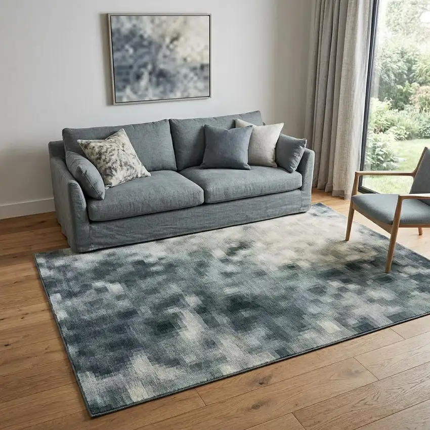 Blue And Ivory Starfish Area Rug Photo 1
