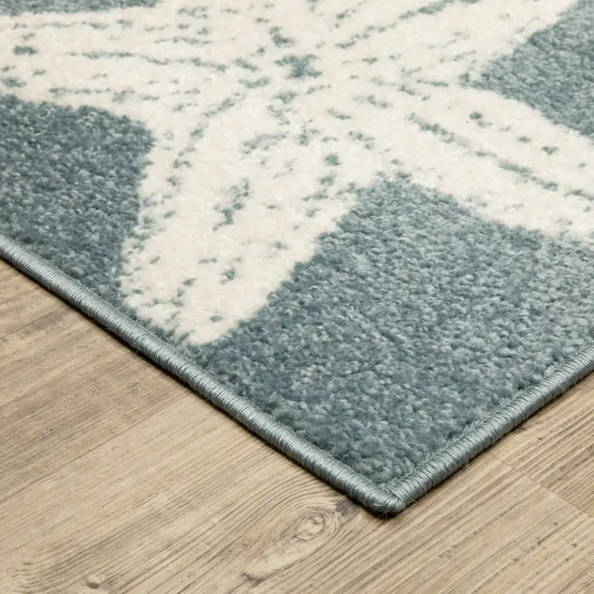 Blue And Ivory Starfish Area Rug Photo 8
