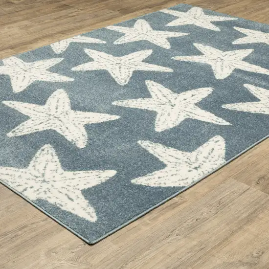 Blue And Ivory Starfish Area Rug Photo 9