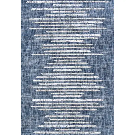 Blue And Ivory Striped Indoor Outdoor Area Rug Photo 1