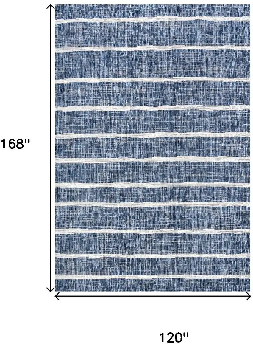 Blue And Ivory Striped Indoor Outdoor Area Rug Photo 3
