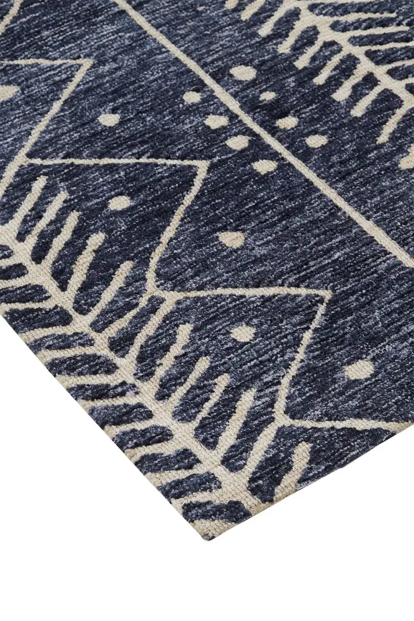 Blue And Ivory Striped Stain Resistant Area Rug Photo 6