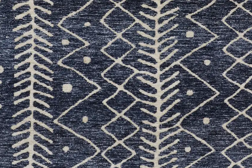 Blue And Ivory Striped Stain Resistant Area Rug Photo 8
