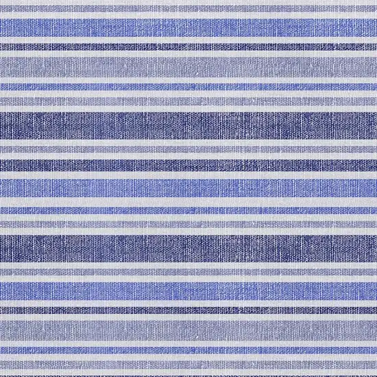Blue And Ivory Striped Washable Area Rug With UV Protection Photo 2