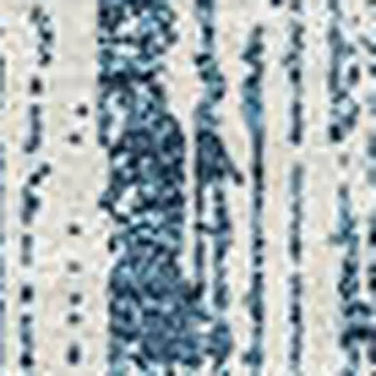 Blue And Ivory Striped Washable Area Rug With UV Protection Photo 6