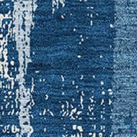 Blue And Ivory Striped Washable Area Rug With UV Protection Photo 3