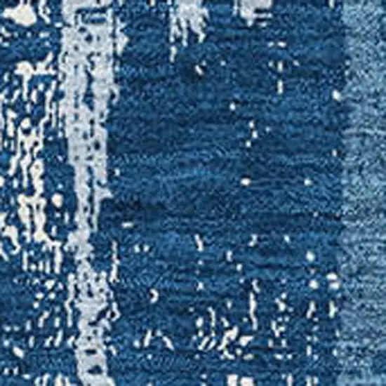 Blue And Ivory Striped Washable Area Rug With UV Protection Photo 3