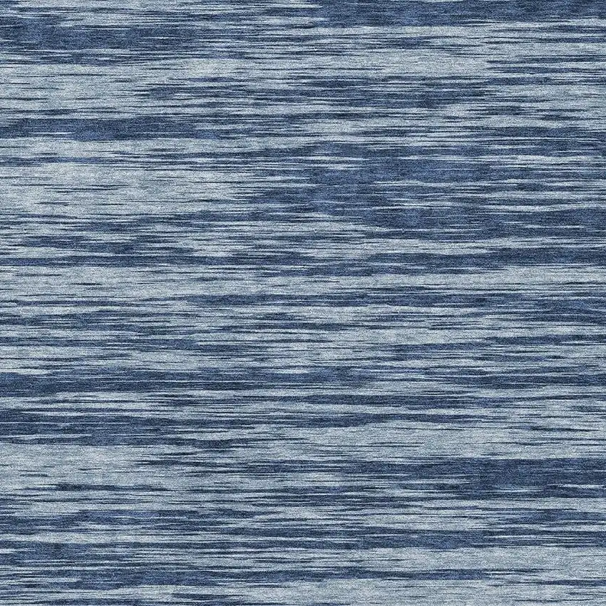 Blue And Ivory Striped Washable Area Rug With UV Protection Photo 2