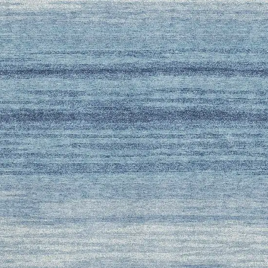 Blue And Ivory Striped Washable Area Rug With UV Protection Photo 2