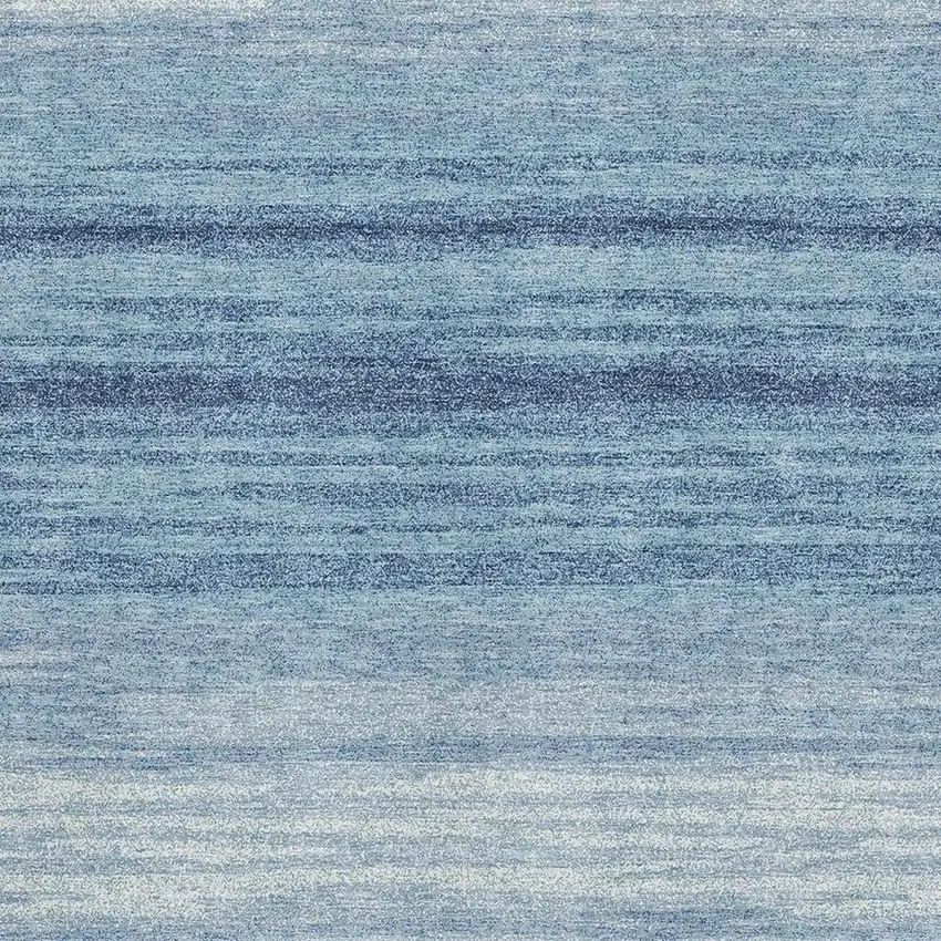 Blue And Ivory Striped Washable Area Rug With UV Protection Photo 2