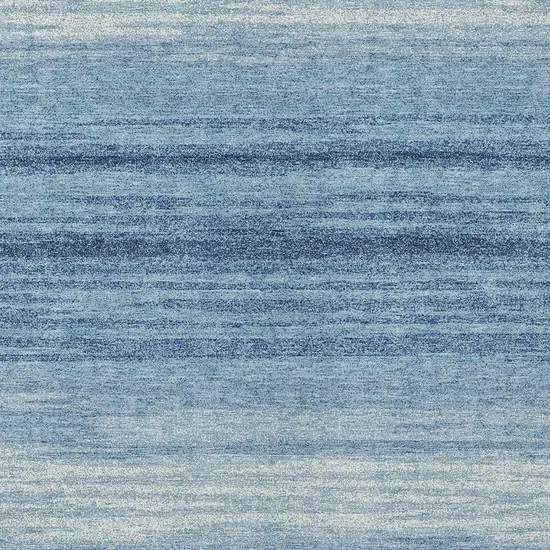 Blue And Ivory Striped Washable Indoor Outdoor Area Rug Photo 6