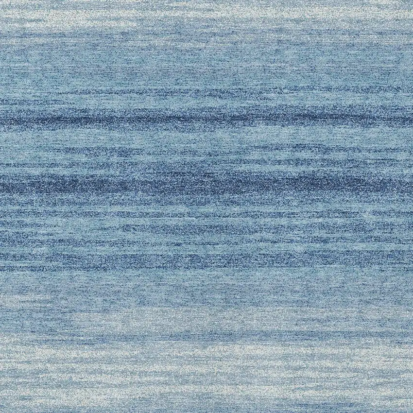 Blue And Ivory Striped Washable Indoor Outdoor Area Rug Photo 6