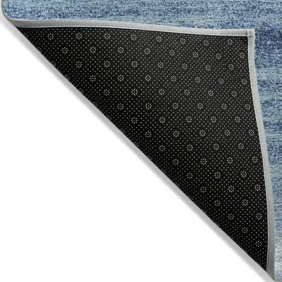 Blue And Ivory Striped Washable Indoor Outdoor Area Rug Photo 4