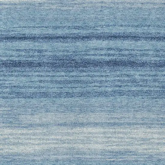 Blue And Ivory Striped Washable Indoor Outdoor Area Rug Photo 6