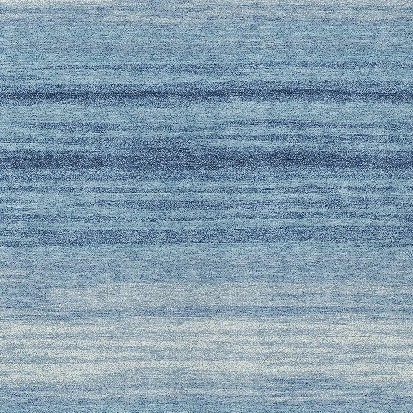 Blue And Ivory Striped Washable Indoor Outdoor Area Rug Photo 6