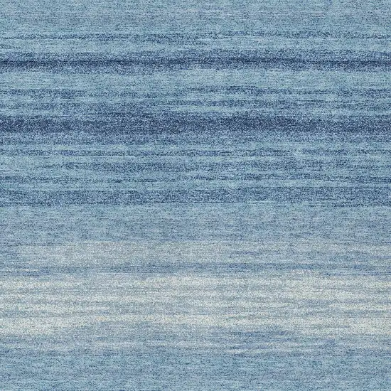 Blue And Ivory Striped Washable Indoor Outdoor Area Rug Photo 6