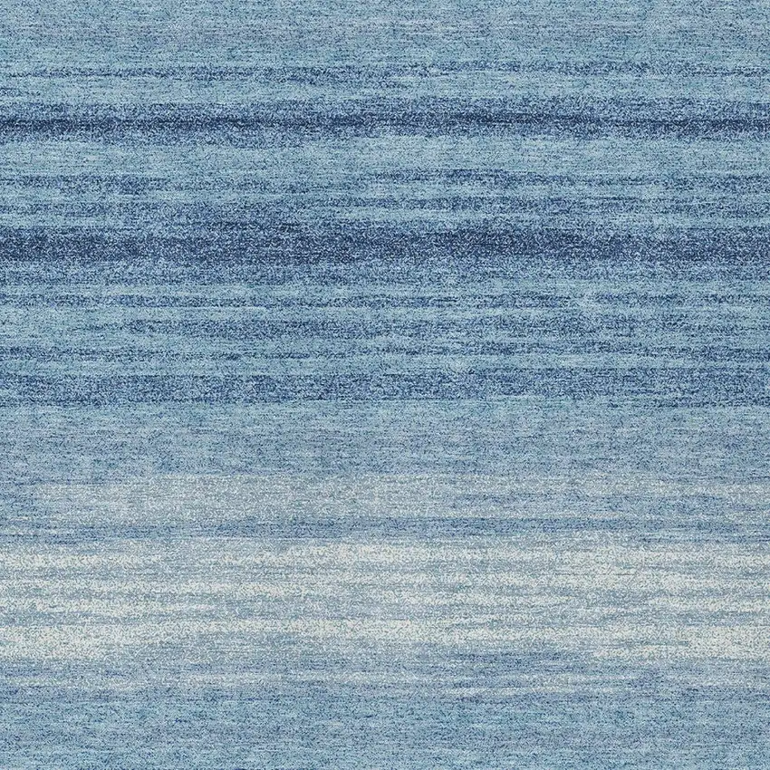 Blue And Ivory Striped Washable Indoor Outdoor Area Rug Photo 6