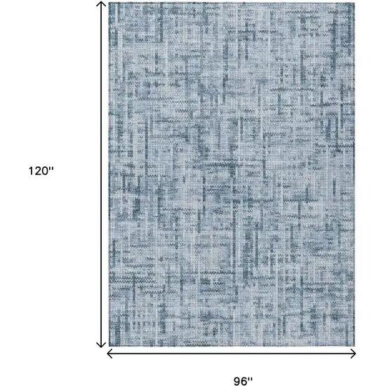 Blue And Ivory Striped Washable Indoor Outdoor Area Rug Photo 9