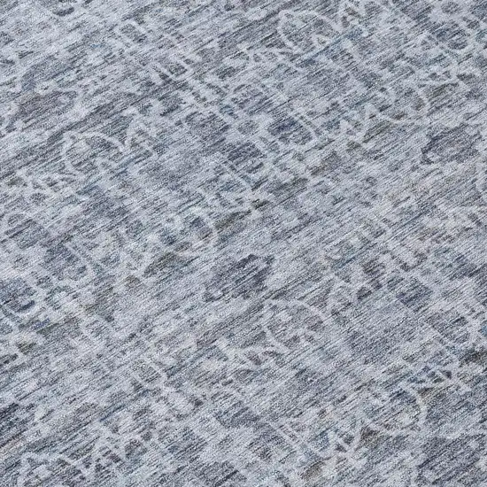 Blue And Ivory Striped Washable Indoor Outdoor Area Rug Photo 9