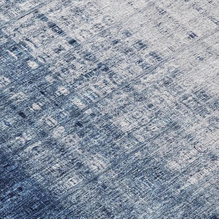 Blue And Ivory Striped Washable Indoor Outdoor Area Rug Photo 7