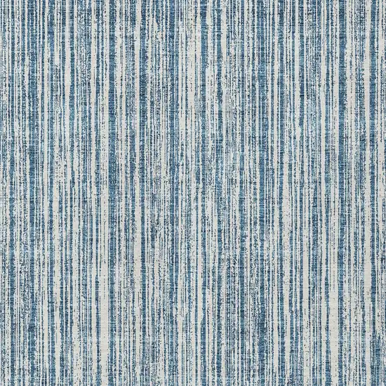 Blue And Ivory Striped Washable Indoor Outdoor Area Rug Photo 4