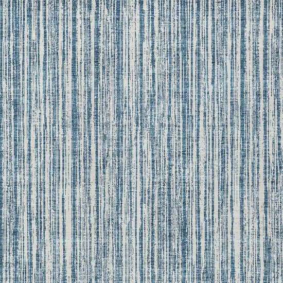 Blue And Ivory Striped Washable Indoor Outdoor Area Rug Photo 4