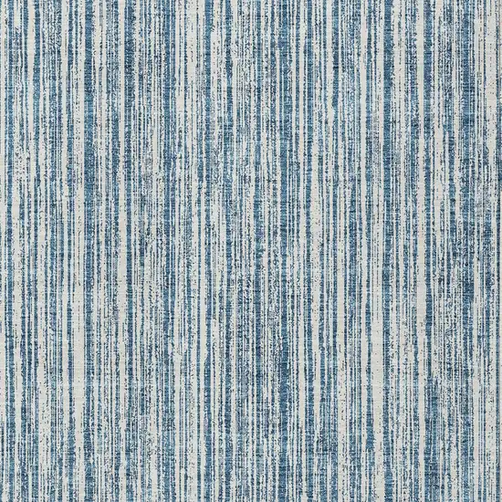 Blue And Ivory Striped Washable Indoor Outdoor Area Rug Photo 4