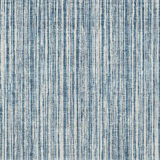 Blue And Ivory Striped Washable Indoor Outdoor Area Rug Photo 6