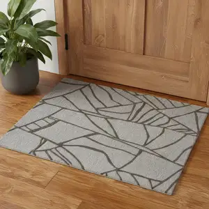 Photo of Blue And Ivory Wool Abstract Hand Tufted Area Rug