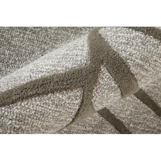 Blue And Ivory Wool Abstract Hand Tufted Area Rug Photo 4