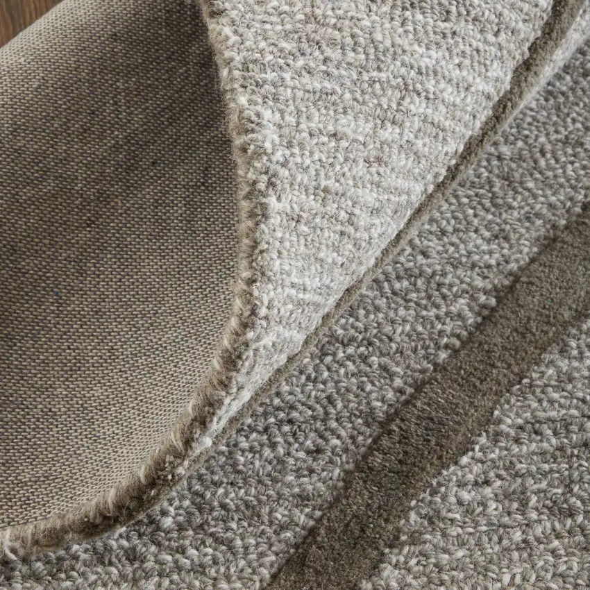 Blue And Ivory Wool Abstract Hand Tufted Area Rug Photo 6